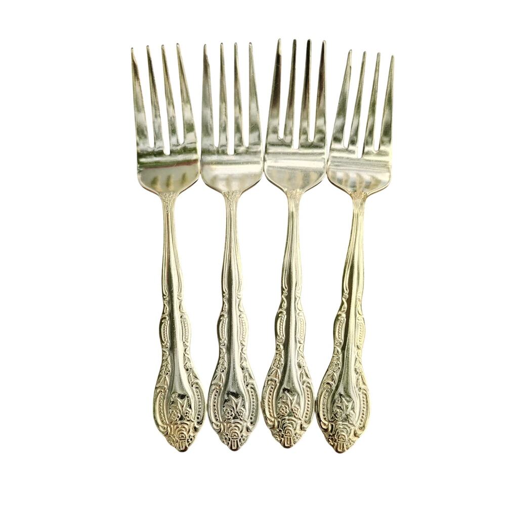International Silver San Marcos Gold Electroplate 6 5/8 Salad Forks Set Of 4